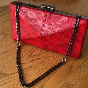 Sandra Roberts Red Chain Strap Purse
